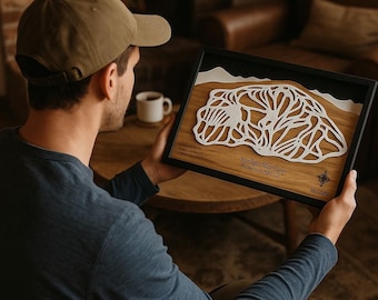 Sunlight Mountain Colorado Ski Map: 3D Wood Trail Art