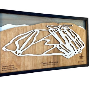 Custom Ski Trail Map | Layered Wood Ski Resort Wall Art | Personalized ...