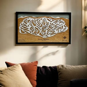 Powder Mountain, Utah - décoration de ski, carte de ski en bois, art des pistes de ski, carte de la station de ski en couches 3D, déco maison de ski, déco snowboard