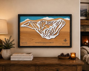 Greek Peak Ski Map | Wooden Trail Map | Greek Peak Mountain Resort New York | Ski Decor | Ski Gift | Mountain Wall Art
