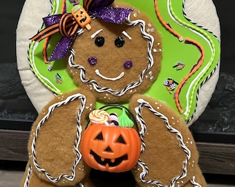 Halloween gingerbread donut wreath attachment