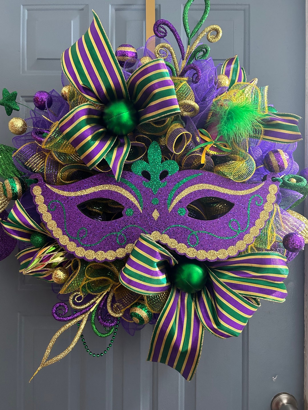 Mardi Gras Wreath, Mardi Gras, Mask Etsy