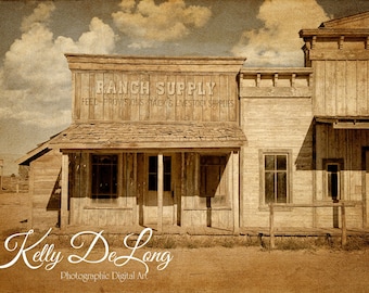 Ghost Town, Movie Set, Western Photographic Art Print, Gallery Wrap or