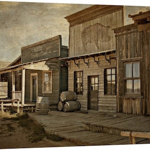 Ghost Town, Movie Set, Western Photographic Art; Print, Gallery Wrap or