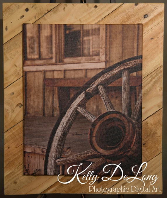 Old Western Wagon Wheel Western Wall Decor Western Art Etsy