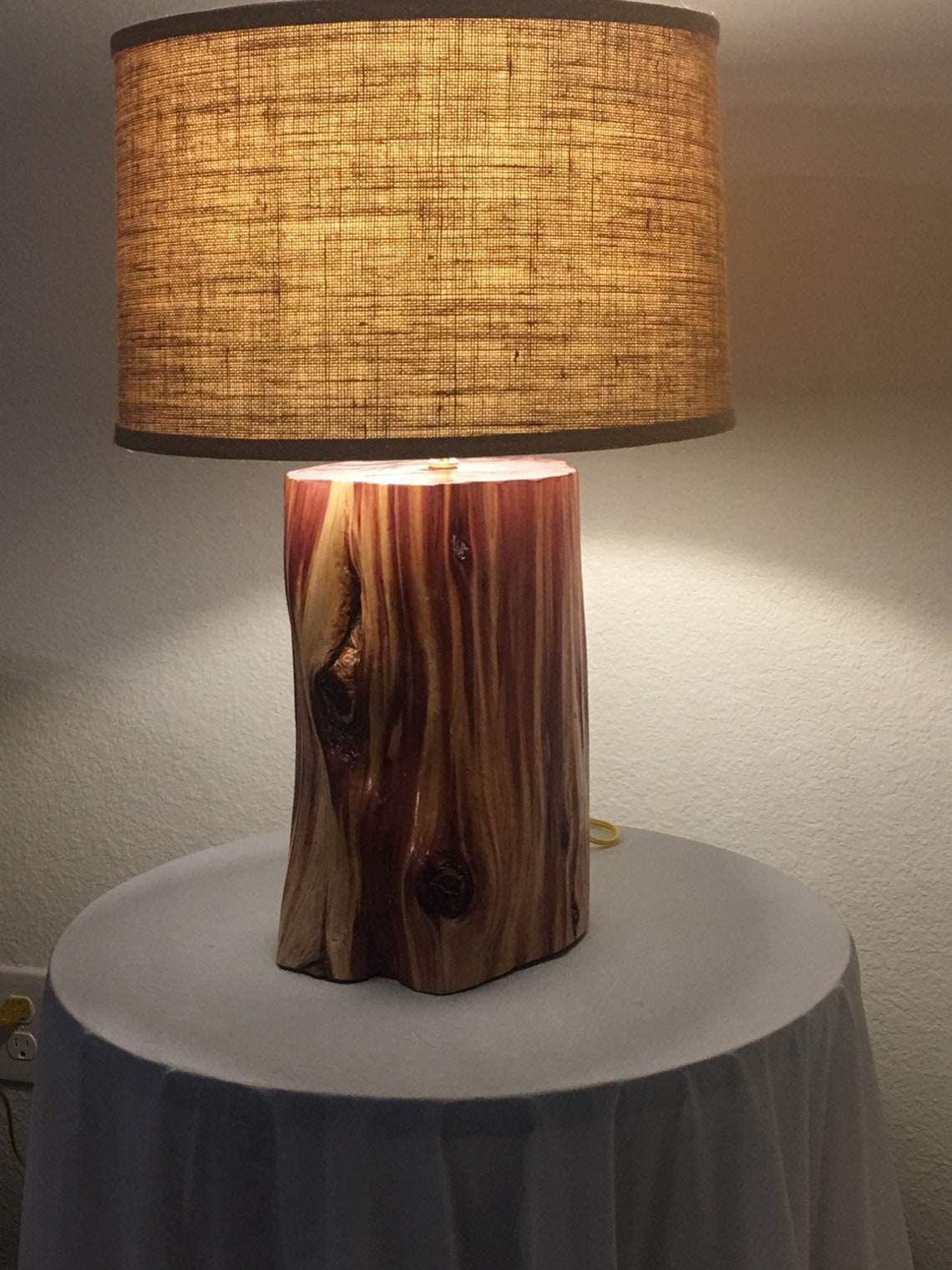 Cedar Table Lamp Etsy
