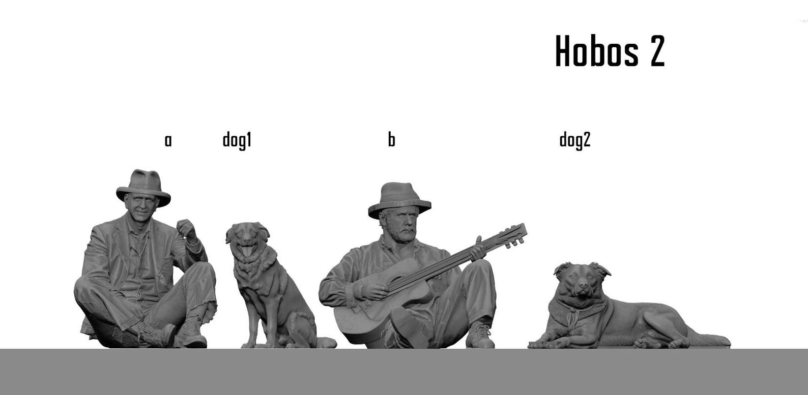 1:48 Hobos #2 and Dogs [on30, O Scale, Etc.] - Etsy