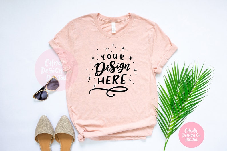 Download Bella and Canvas Flat Lay Mockup Bella Canvas 3001 Heather ...