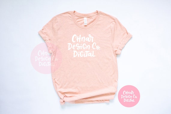 Bella Canvas 3001 Heather Prism Peach Unisex T Shirt Mockup Etsy