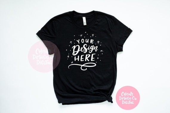 Bella Canvas 3001 Black T Shirt Flat Lay Mockup Unisex Shirt Etsy