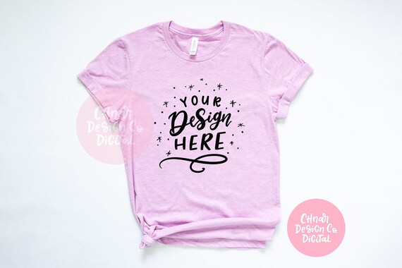 Download Bella Canvas 3001 Heather Prism Lilac Unisex T Shirt Mockup Etsy