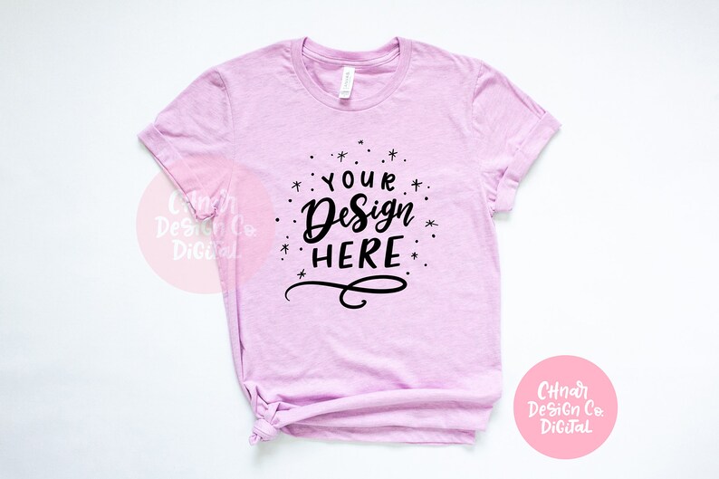 Download Bella Canvas 3001 Heather Prism Lilac Unisex T Shirt Mockup Etsy