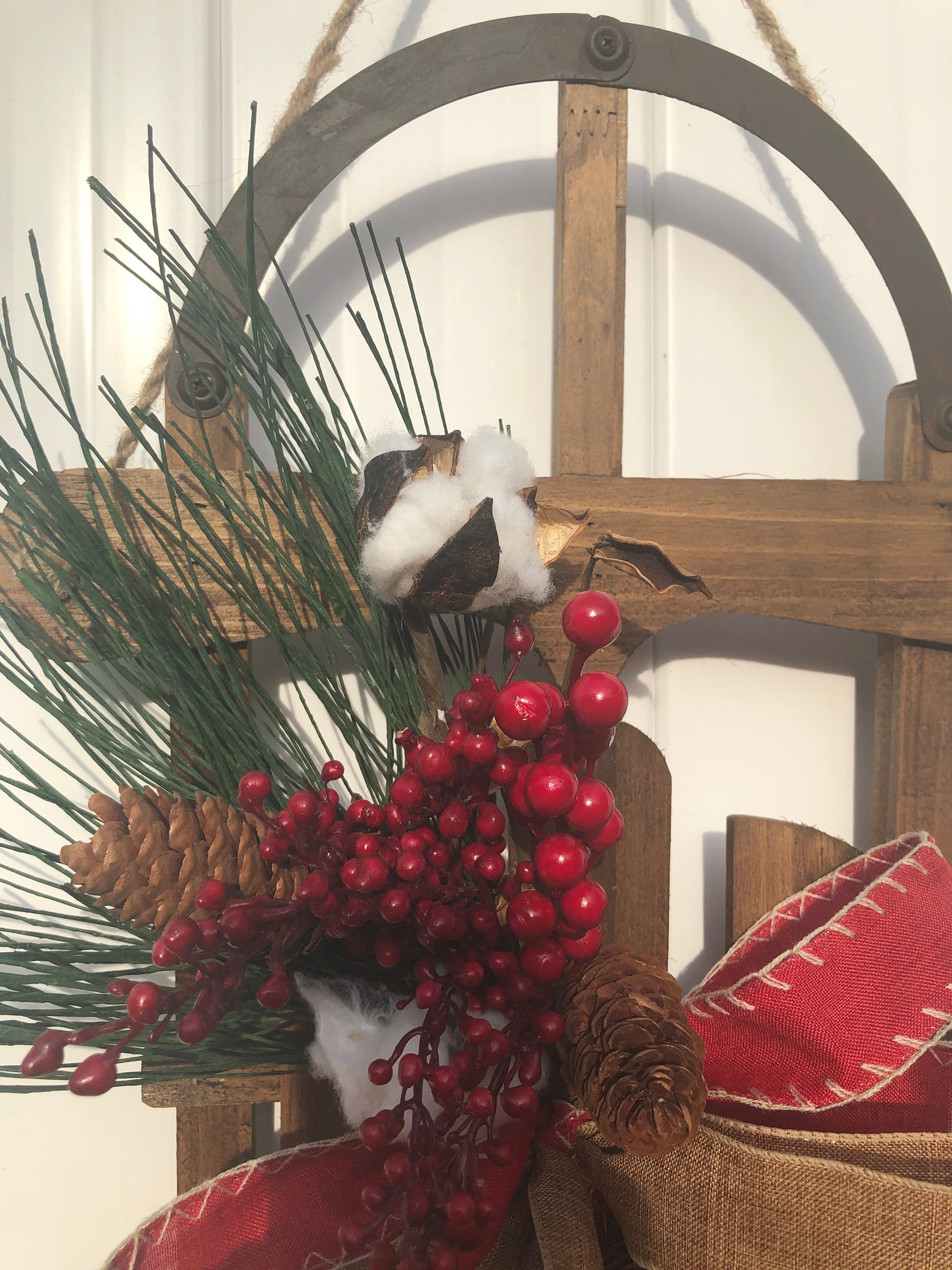 Christmas Sled Wreath Christmas Wreath Christmas Sleigh Etsy