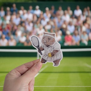 Pegatinas de animales australianos: Wombat dibujado a mano con lápiz, tenis de la serie Wombert, resistentes al agua, animales adorables, pegatinas de vinilo, australiano