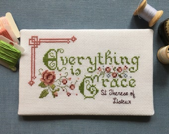 Everything is Grace, Catholic Cross Stitch Pattern PDF Digital Download