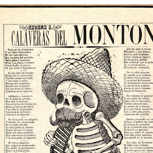 Calaveras del Monton art print,  Calavera Print, Calaveras Dia De Los Muertos , Calaveras poster print, Day of The Dead print
