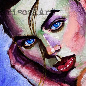 Belle impression de visage, Pretty girl Art, « Are You Leaving » Beautiful Girl Art Print, Art original, Pretty Girl Portrait, Blue Eyed Gal