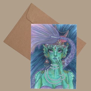 Greeting Card, For Her, Mermaid, Princess, Sparkle, Sea, Pearls, Pearls, Mystery, Siren, Secrets