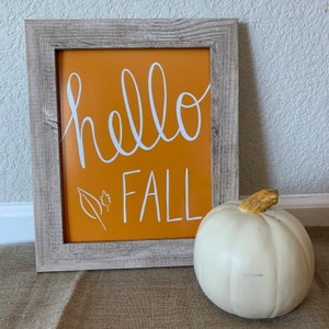 Hello Fall, Fall printable art, Fall digital download, Fall wall art, calligraphy