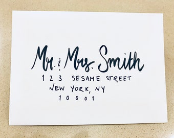 handwritten wedding envelopes, custom wedding calligraphy