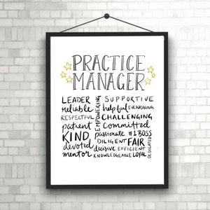 Practice Manager Word Art, for vet, medical office, digital download