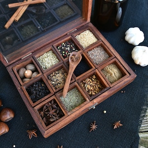 12 in 1 Spice Box, Masala Dabba, Indian Box, Indian Decor, Decorative Box, Puzzle box
