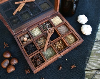 12 in 1 Spice Box, Masala Dabba, Indian Box, Indian Decor, Decorative Box, Puzzle box