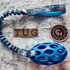Handmade Bungee Dog Tug Toy: Hol-ee Roller Football, Agility Training