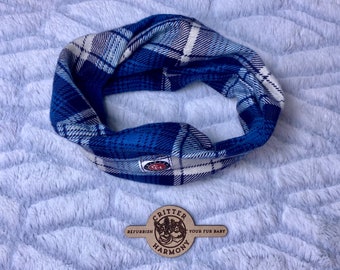 Handmade Flannel Dog Scarf: Upcycled Pet Infinity Scarf