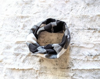 Handmade Buffalo Plaid Dog Scarf: Upcycled Flannel Pet Fashion