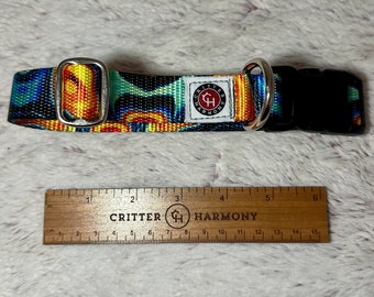 1” Dog Collar, Handmade Unique Lightweight Design by Critter Harmony Made in Idaho USA, Utility Polyester Prints