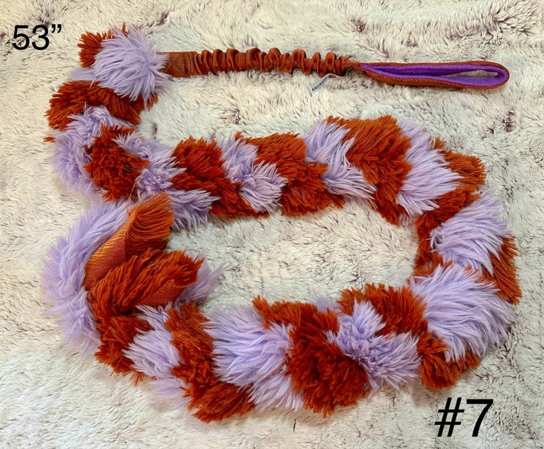 Foxtail Bungee Tug, Braided Agility Training Reward, Handmade Critter Harmony Tug Toy, Play Sporting Dog Fur, Fluffy Reward Training Gift image 7