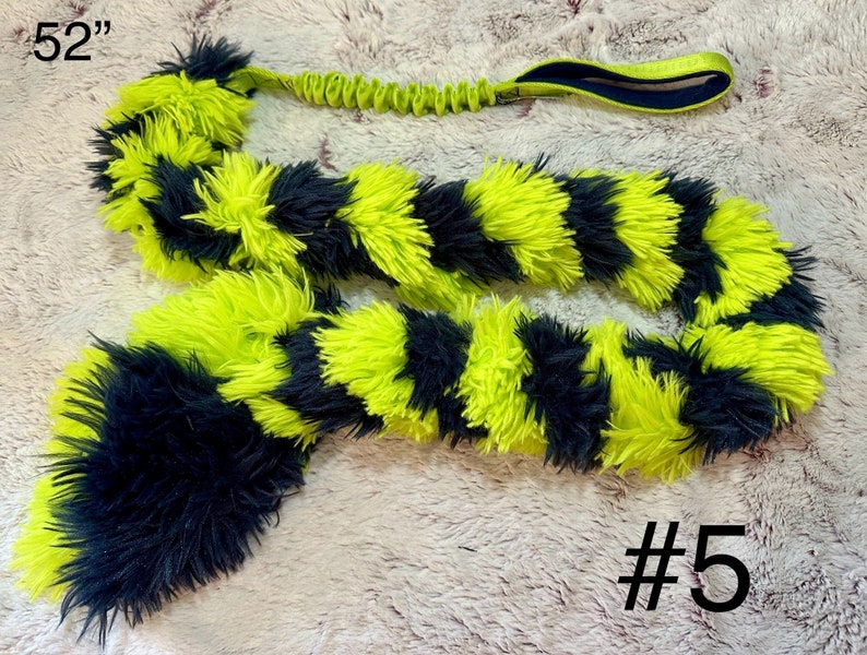 Foxtail Bungee Tug, Braided Agility Training Reward, Handmade Critter Harmony Tug Toy, Play Sporting Dog Fur, Fluffy Reward Training Gift image 5