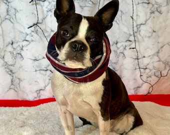 Plaid Dog Scarf: Handmade Upcycled Pet Snood