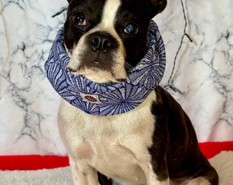 Blue Sparkling Dog Scarf: Upcycled Pet Fashion Accessory