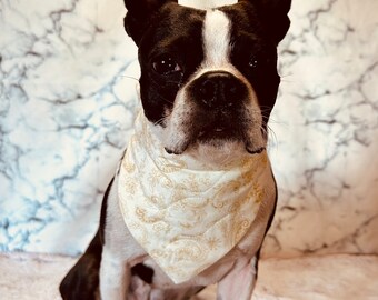 Vintage Quilted Warm Cream Cat Bandana, Dog Bandana, Unique  Elastic Design Accessory Pet Fashion Critter Harmony Edition Reclaimed Gift