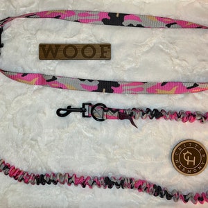 1” Hands Free Bungee Dog Leash, Handmade by Critter Harmony, Running Leash, Unique One Piece Design, Bright Colors, USA Made