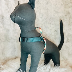 Purrfectly Adjustable Custom Adventure Harness for Cats: Cat Lover Gift, Comfortable, Safe and Stylish! Easy on, Handmade USA, Escape Free