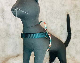 Purrfectly Adjustable Custom Adventure Harness for Cats: Cat Lover Gift, Comfortable, Safe and Stylish! Easy on, Handmade USA, Escape Free