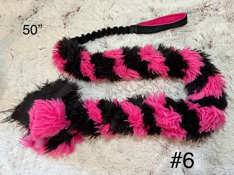 Foxtail Bungee Tug, Braided Agility Training Reward, Handmade Critter Harmony Tug Toy, Play Sporting Dog Fur, Fluffy Reward Training Gift image 6