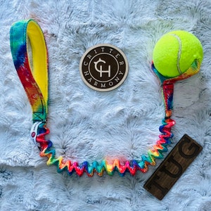Upcycled Tennis Ball Tug Toy, Handmade Dog Toy, Training, Tug of War, Toss Play Fetch Dog Mom Gift, Active Pet Gift Playtime Critter Harmony