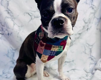 Patchwork Hearts Scrunch-Danna™: Valentine's Day Dog or Cat Bandana