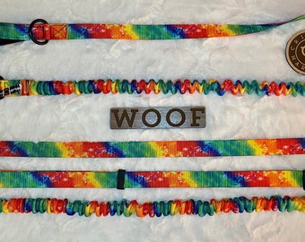 Handmade Bungee Dog Leash: 5ft Running Leash with Tandem Add-Ons