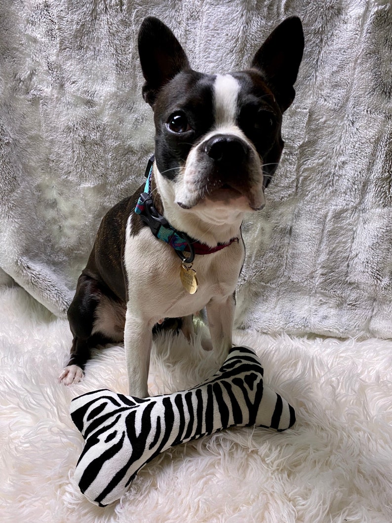 Stuffed Squeaker Dog Toy Fancy Dog Bone Stuffed Squeaker Toy Etsy