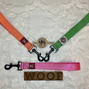 1" Dog Leash Tab: Handmade Traffic Lead, Safety Handle