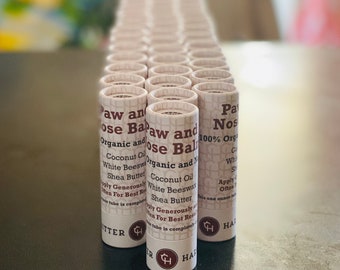 Dog Paw and Nose Balm Pup, Gift Organic Ingredients Simple Recipe Made by Critter Harmony 1.0 oz Compostable Tube Dog Present Medical Kit