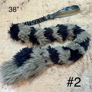 Foxtail Bungee Tug, Braided Agility Training Reward, Handmade Critter Harmony Tug Toy, Play Sporting Dog Fur, Fluffy Reward Training Gift image 2