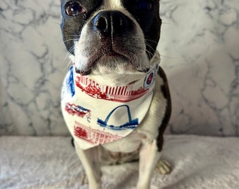See America Vintage Fabric Dog Bandana: Handmade Elastic Pet Fashion