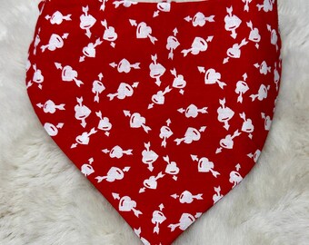 Vintage Valentines Dog Bandana: Handmade Cupid's Arrow Hearts