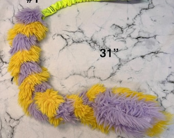 Handmade Foxtail Bungee Dog Tug: Braided Minky Agility Training Toy